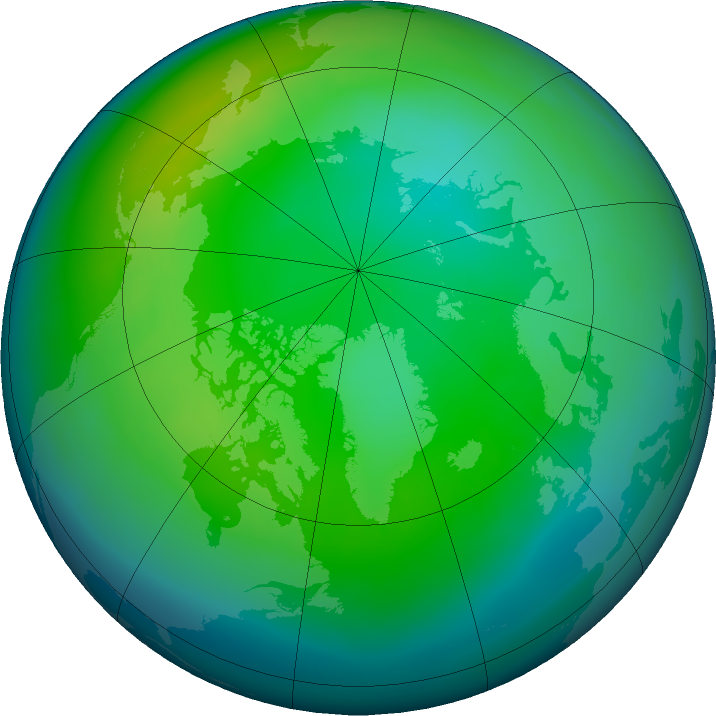Arctic ozone map for November 2015